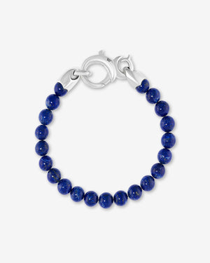 Men’s sterling silver Thorn Beaded Bracelet by Stephen Webster with vibrant blue lapis gemstone beads