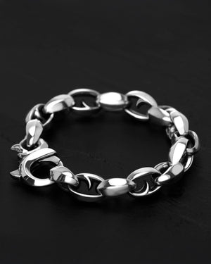 Men’s sterling silver Thorn Large Oval bracelet by Stephen Webster with bold thorn-inspired large oval links