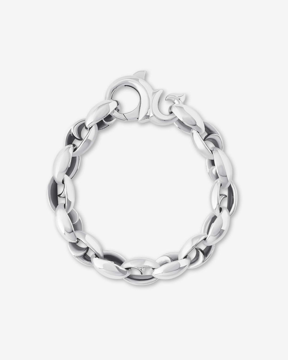 Men’s sterling silver Thorn Large Oval bracelet by Stephen Webster with bold thorn-inspired large oval links