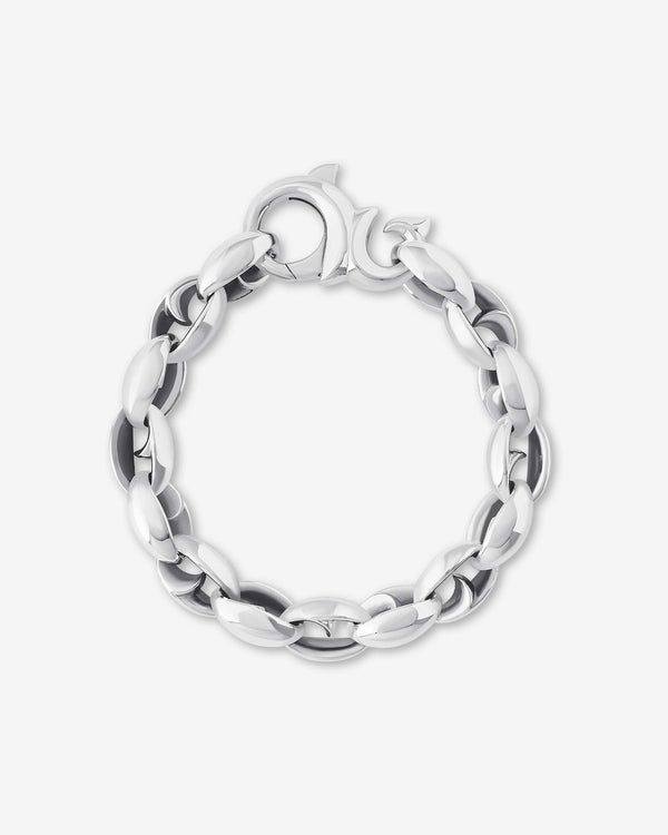 Men’s sterling silver Thorn Large Oval bracelet by Stephen Webster with bold thorn-inspired large oval links