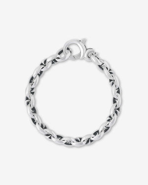 Men’s sterling silver Thorn Small Oval bracelet by Stephen Webster with signature thorn motif and polished finish
