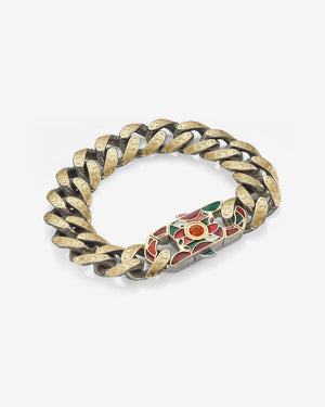 Stephen Webster Out of the Cube clasp in sterling silver — paired with 18mm Cuban Bracelet in 18k yellow gold