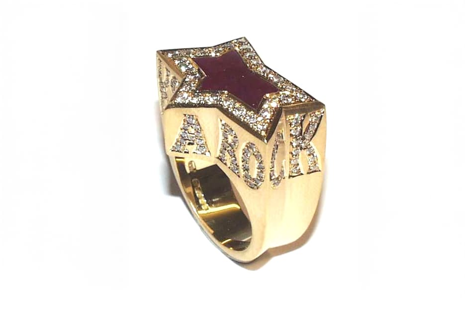 Bespoke Rockstar Ring, jewellery created by Stephen Webster for Ozzy Osbourne, showcasing intricate craftsmanship and personal design