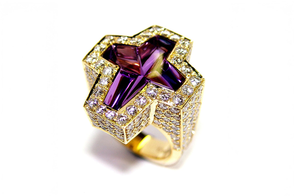 Bespoke Sex & Drugs & Rock & Roll Ring, jewellery created by Stephen Webster for Ozzy Osbourne, showcasing intricate craftsmanship and personal design