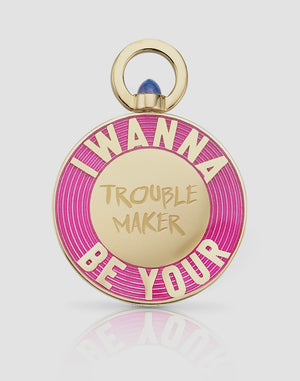 'I Wanna Be Your' Personalised Neon Pink Vinyl Pendant