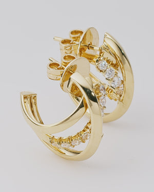 Thorn Embrace Unraveled Small Drop Earrings in 18ct yellow gold with white diamond pavé, luxury fine jewellery