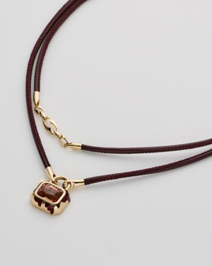 Interlock Triple Link Leather Pendant