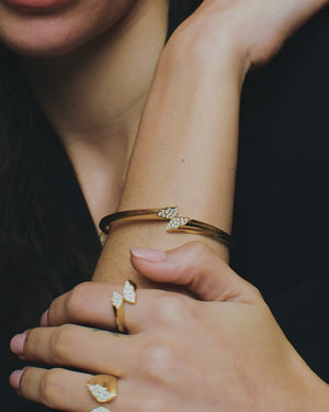 Pavé Open Wing Bangle