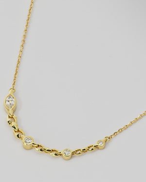 Thorn Embrace Chain Link Necklace in 18 ct yellow gold with white diamond accents, luxury fine jewellery necklace