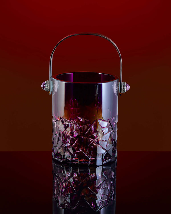 Rocks Off Ice Bucket With Handle Amethyst crystal ice bucket for drinks