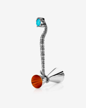 Silver Snake Measurer in sterling silver with quartz turquoise handle