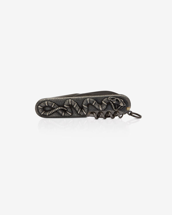 Silver Snake Swiss Army Knife in sterling silver with snake skull design