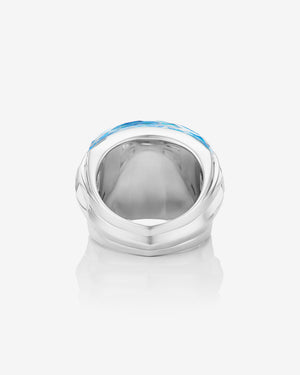 Stephen Webster black opalescent Crystal Haze amplified cocktail ring in 18ct white gold with black opalescent Crystal Haze and diamonds - back shot