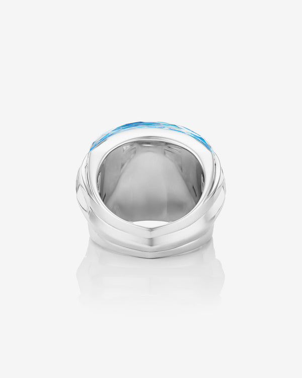 Stephen Webster black opalescent Crystal Haze amplified cocktail ring in 18ct white gold with black opalescent Crystal Haze and diamonds - back shot