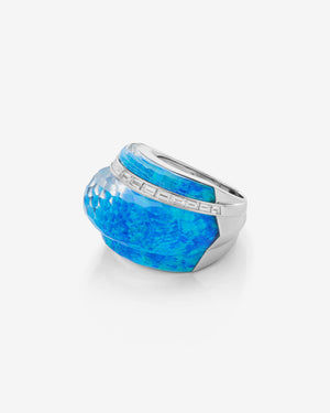 Stephen Webster black opalescent Crystal Haze amplified cocktail ring in 18ct white gold with black opalescent Crystal Haze and diamonds - side shot