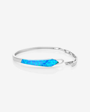 Stephen Webster black opalescent Crystal Haze shard linked bracelet in 18ct white gold with black opalescent Crystal Haze and diamond accents - front clasp view