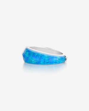 Stephen Webster black opalescent Crystal Haze shard stack ring in 18ct white gold with black opalescent Crystal Haze and diamond accents