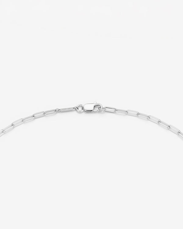 Stephen Webster black opalescent slimline shard linked choker in 18ct white gold with black opalescent Crystal Haze and diamond accents - clasp close up