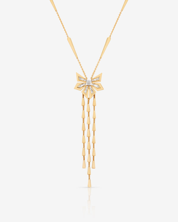 Stephen Webster Cascade Necklace in 18ct yellow gold with white diamonds, luxury fine jewellery statement necklace and perfect gift for her