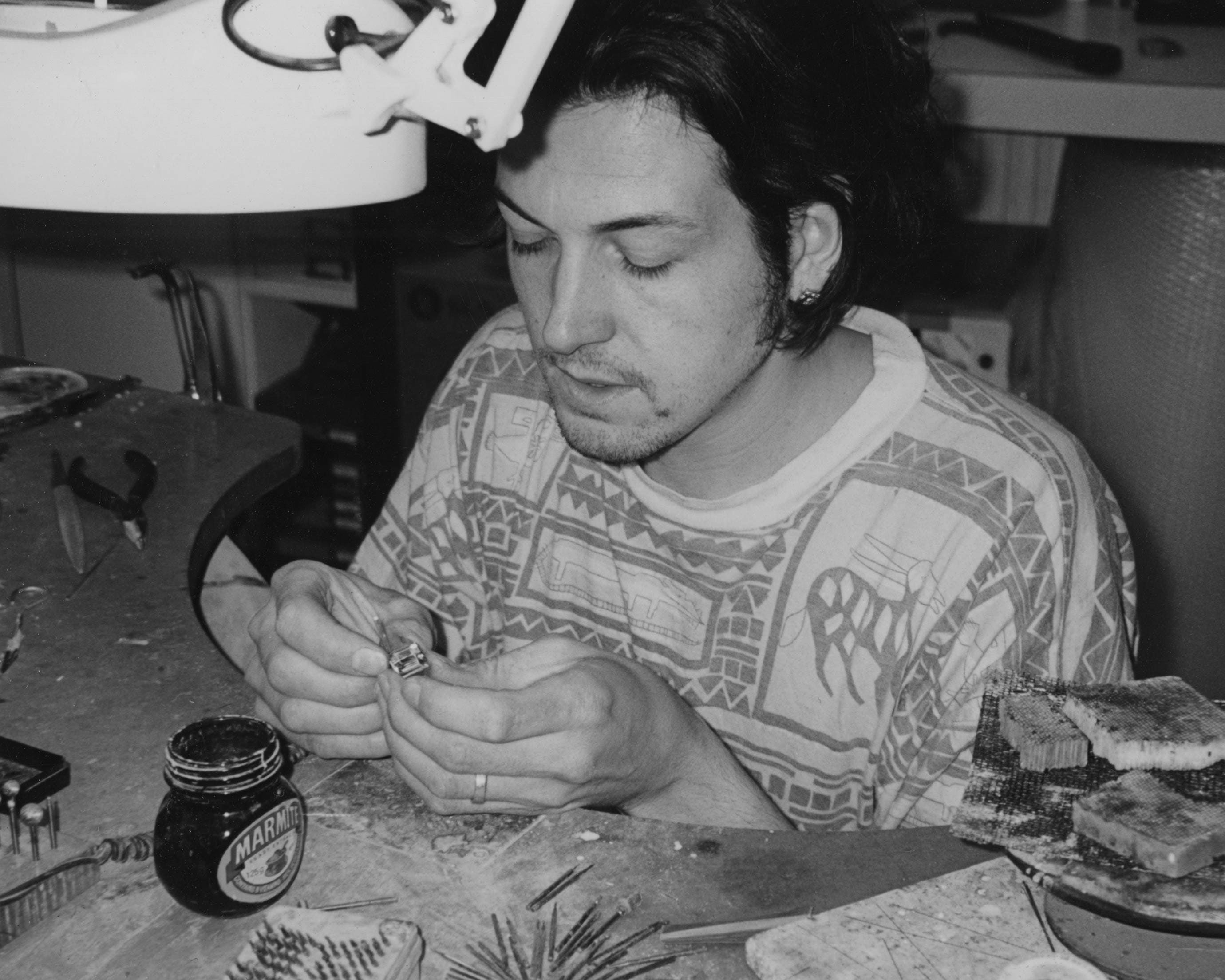 Stephen Webster artisans at work in Mayfair jewellery workshop