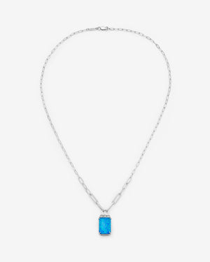 Stephen Webster Crystal Haze and diamonds tablet twister pendant in 18ct white gold necklace with Crystal Haze gemstones and white diamonds - aerial view