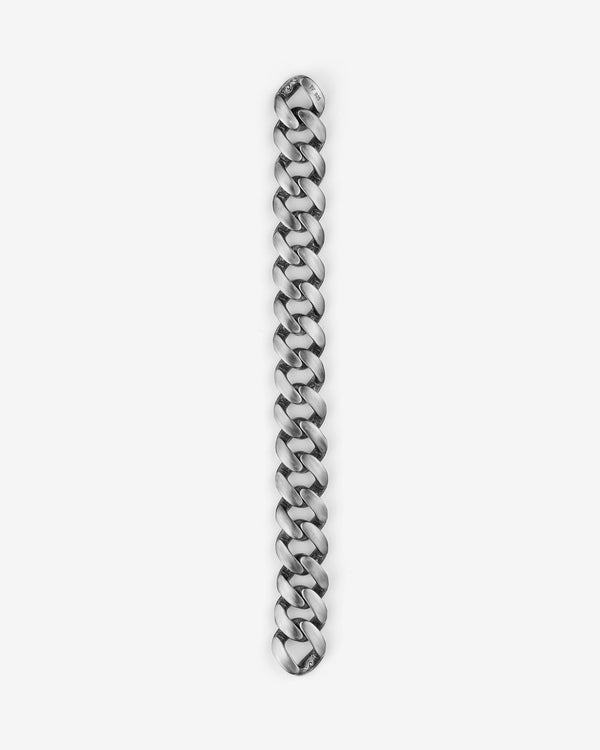 Stephen Webster Cuban bracelet in silver laid flat — full length showing back of bracelet