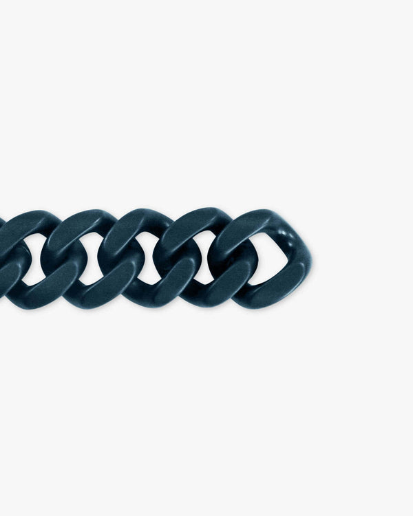 Stephen Webster Cuban Deep Blue matt ceramic bracelet — full length laid flat, showing deep-blue ceramic links and bracelet design