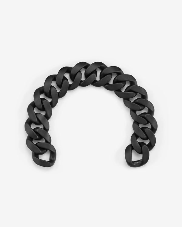 Close-up of Stephen Webster Cuban matt black ceramic bracelet — detailed view of matte ceramic link surface and link joints