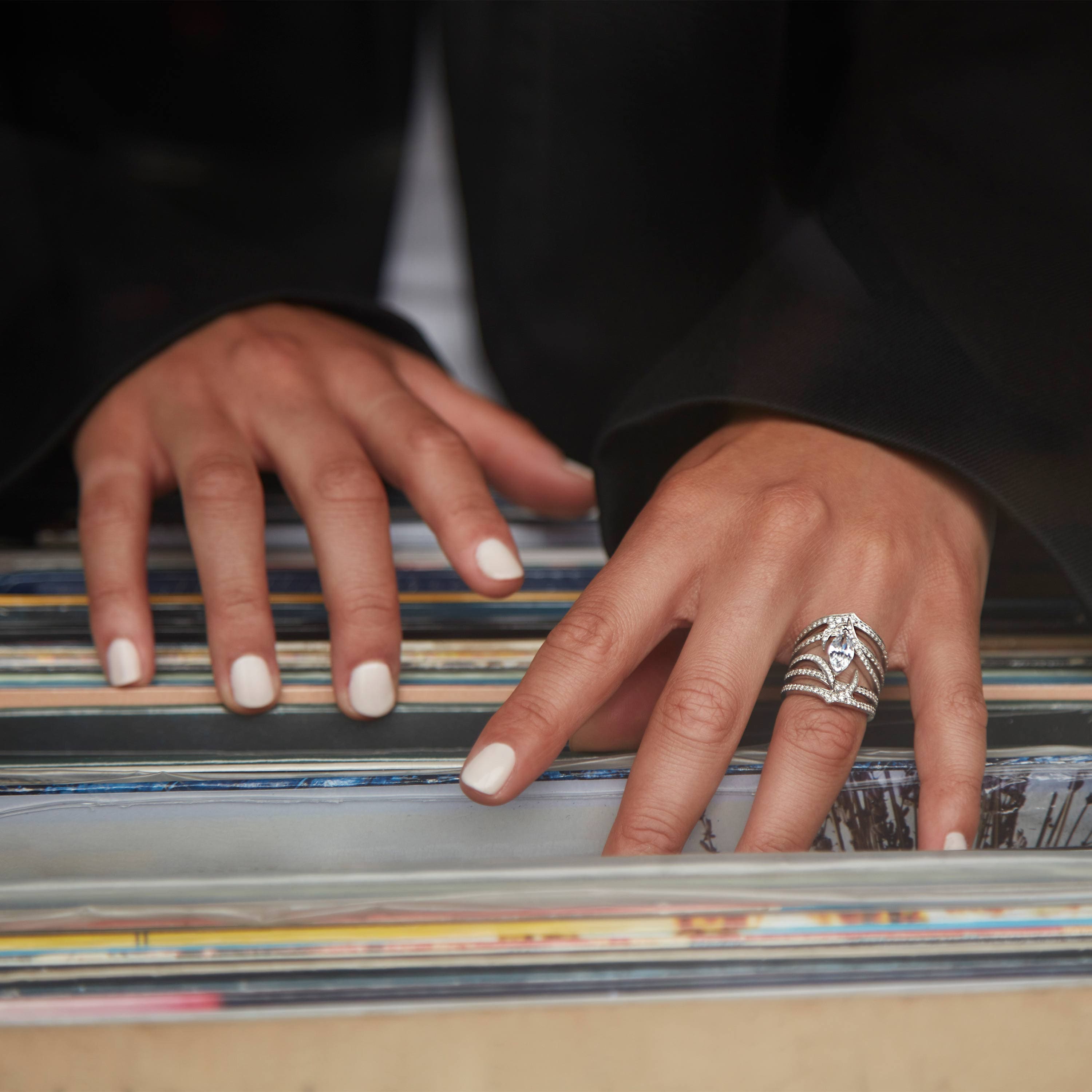 Stephen Webster engagement ring on hand