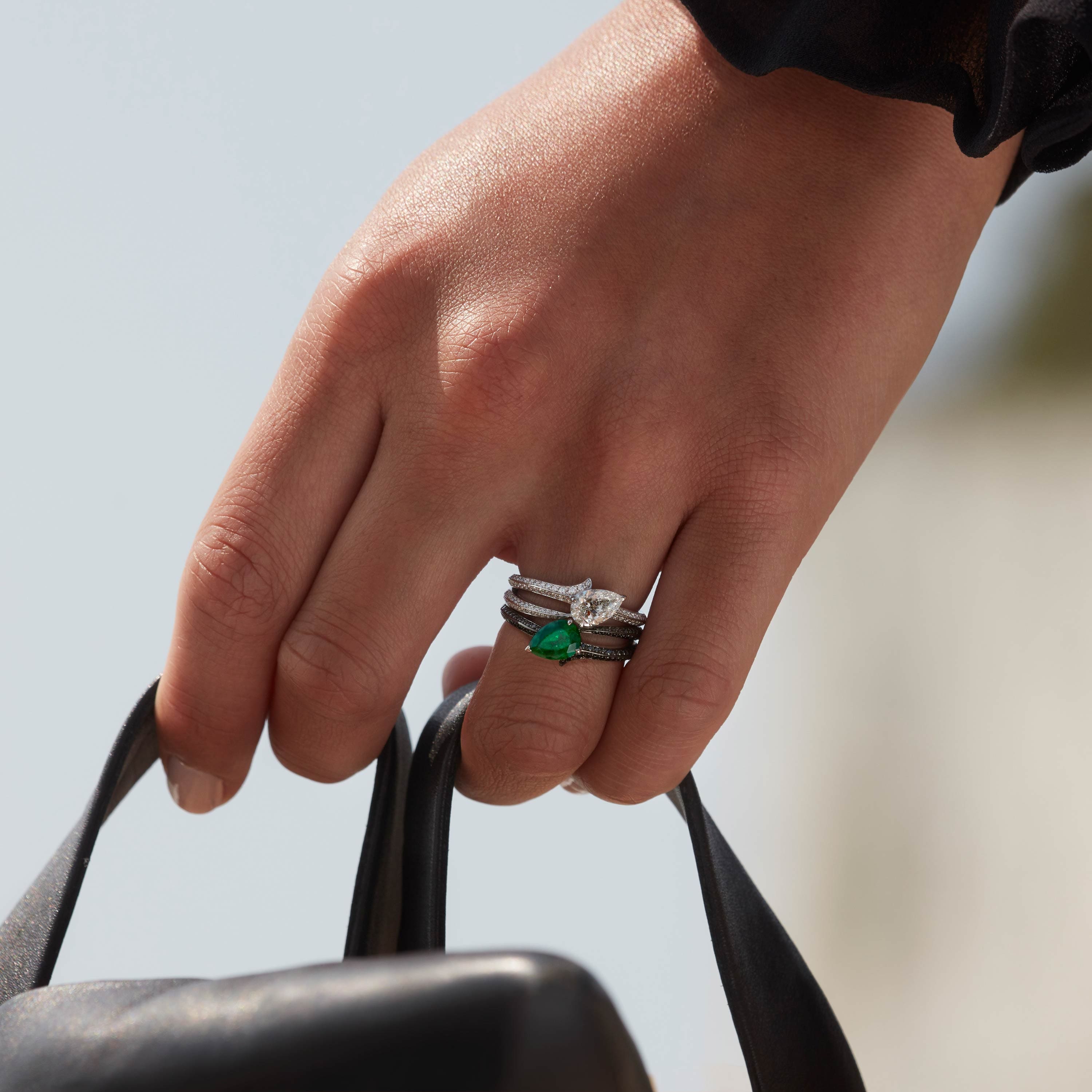 Stephen Webster engagement ring on hand