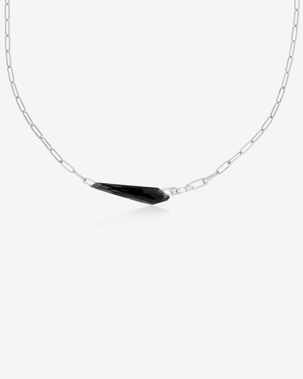 Stephen Webster Falcon’s Eye Crystal Haze slimline shard linked choker in 18ct white gold with Falcon’s Eye Crystal Haze and diamond accents