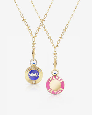 Stephen Webster I Wanna Be Yours gold fob chain — 18 ct yellow gold trace chain hanging