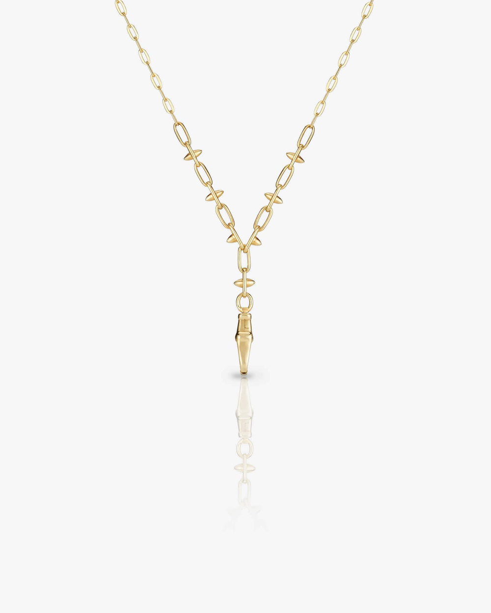 Stephen Webster I Wanna Be Yours gold fob chain — 18 ct yellow gold trace chain hanging