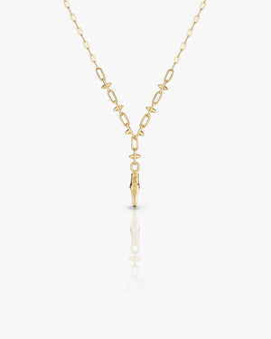 Stephen Webster I Wanna Be Yours gold fob chain — 18 ct yellow gold trace chain hanging
