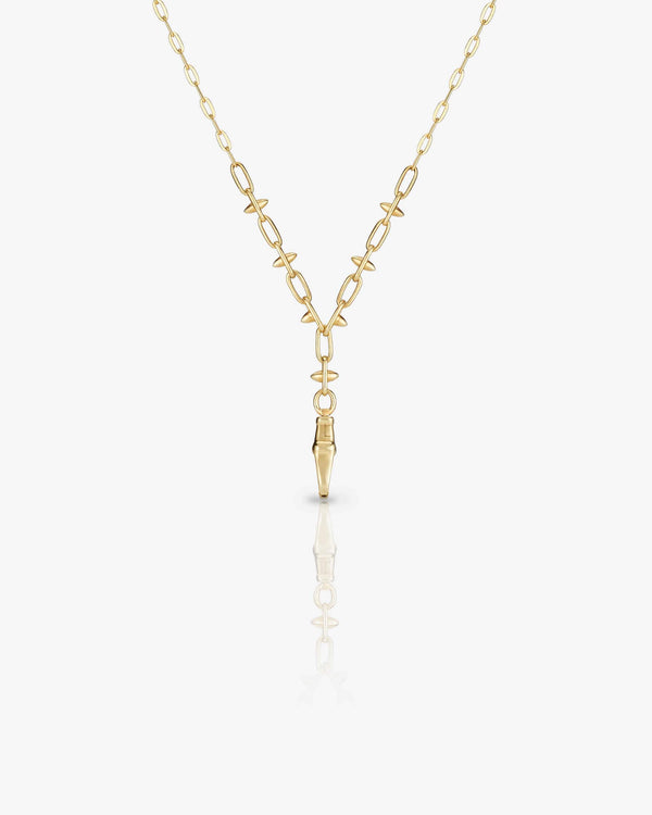 Stephen Webster I Wanna Be Yours gold fob chain — 18 ct yellow gold trace chain hanging