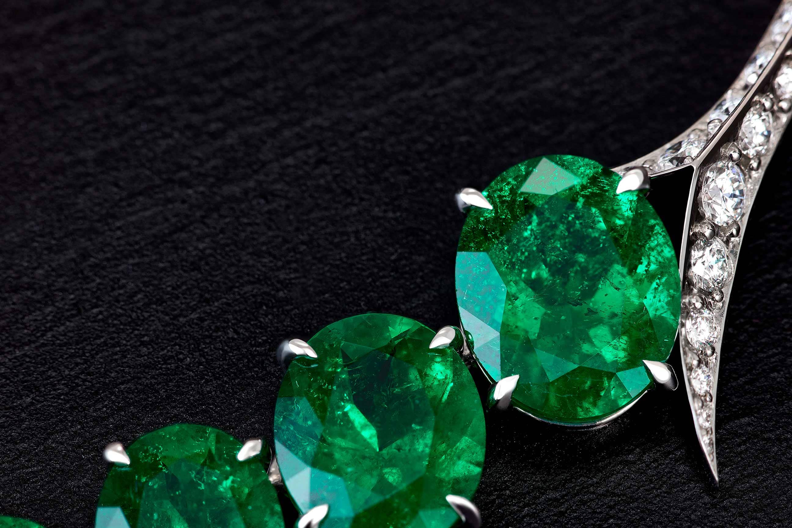 Close-up image of Emerald stones