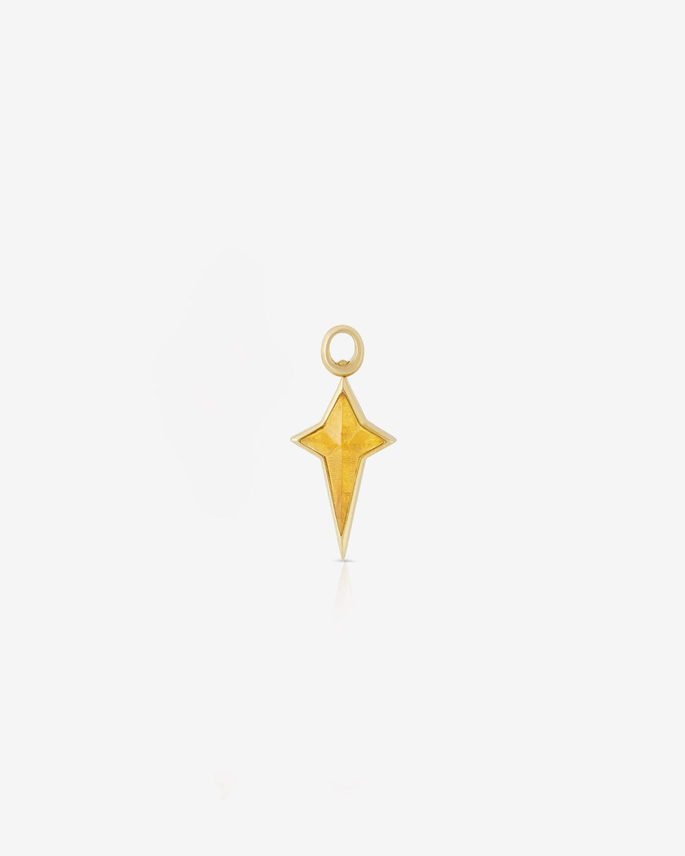 Stephen Webster New Cross single earring charm in 18 ct yellow gold with citrine inlay — front view showing cross motif