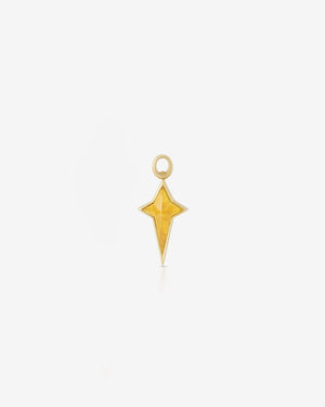 Stephen Webster New Cross single earring charm in 18 ct yellow gold with citrine inlay — front view showing cross motif