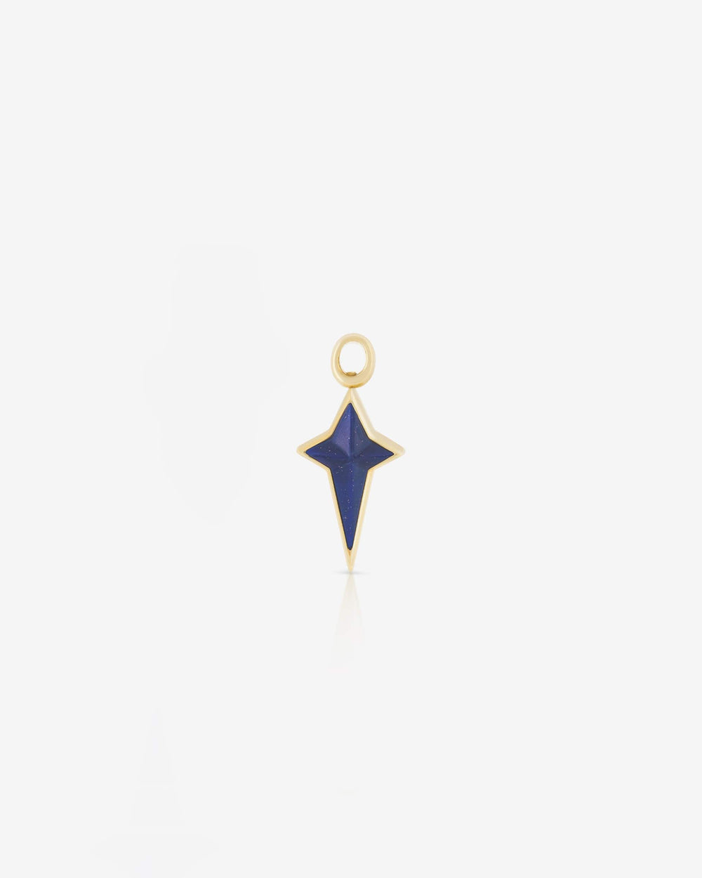 Stephen Webster New Cross single earring charm in 18 ct yellow gold with lapis inlay — front view showing cross motif
