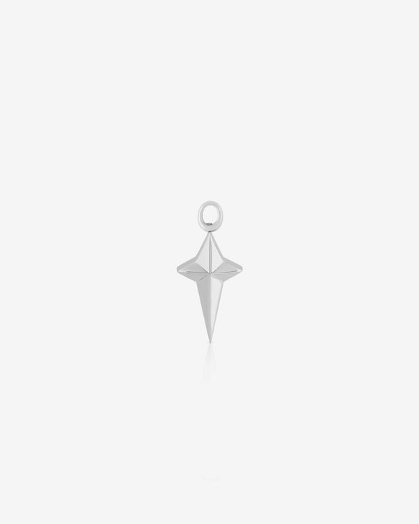Stephen Webster New Cross single earring charm in sterling silver — front view showing polished cross motif