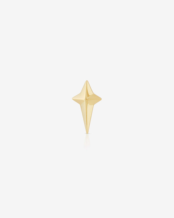 Stephen Webster New Cross stud in 18 ct yellow gold — front view showing cross motif on gold stud