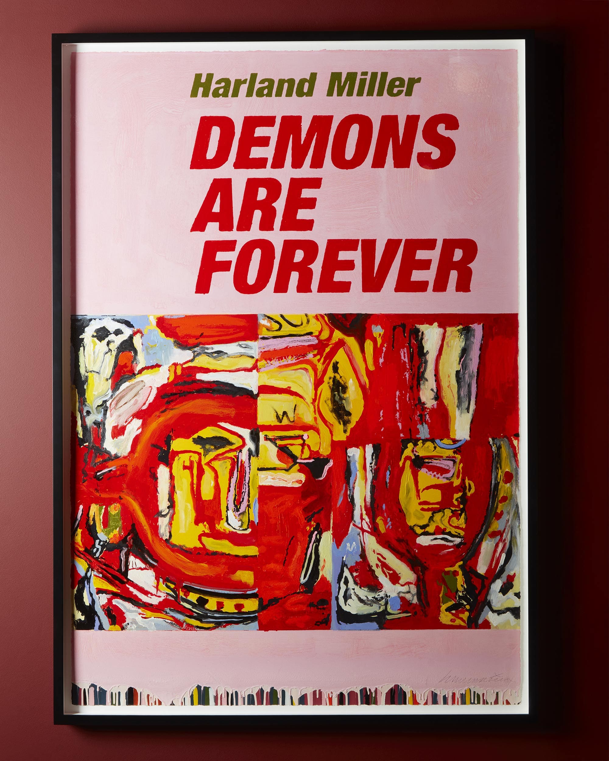 Artwork display on lounge walls at Stephen Webster’s No Regrets Lounge