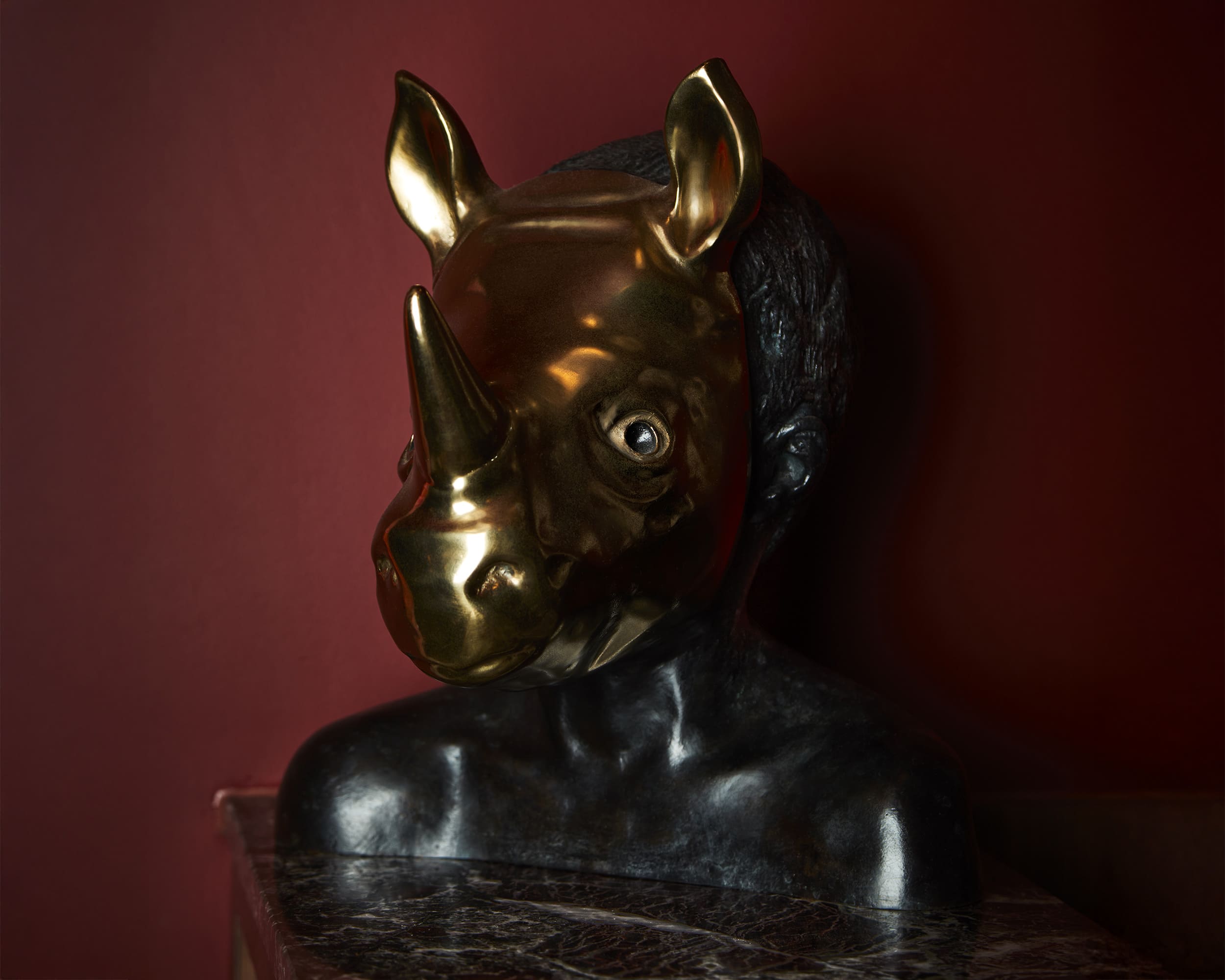 Rhino Mask Crusade artwork by Charming Baker at the No Regrets Lounge