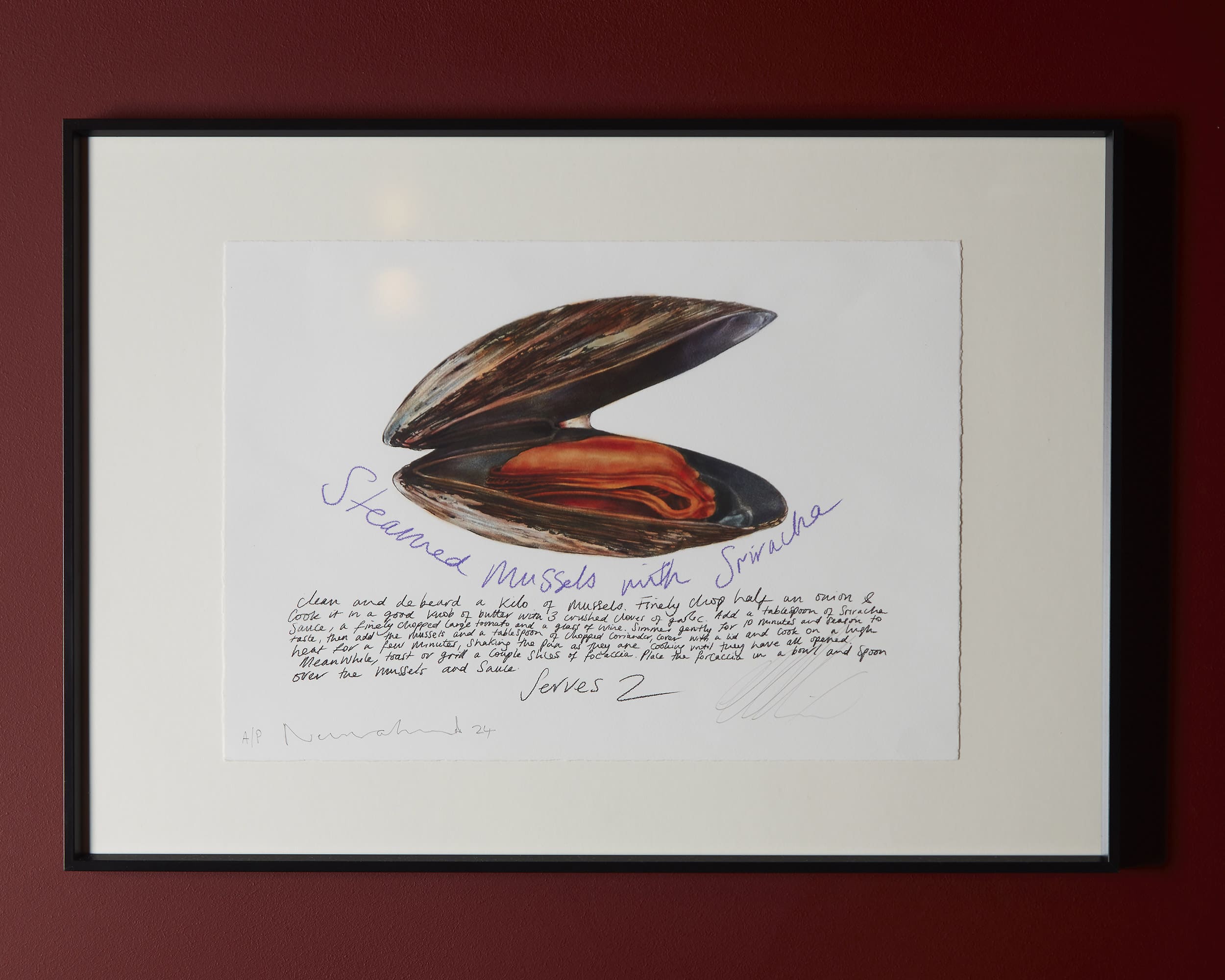 Steamed Mussel artwork by Nettie Wakefield exhibited in the No Regrets Lounge
