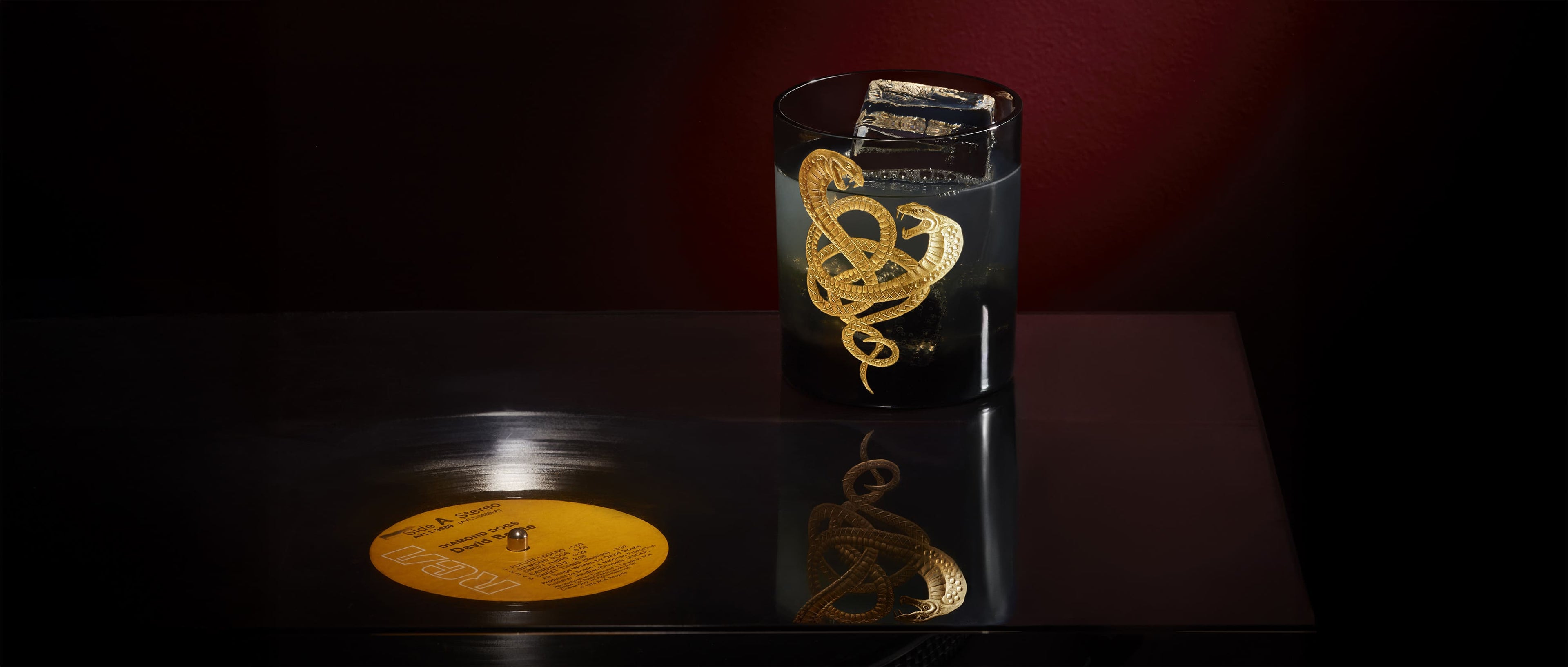 Record player and music atmosphere in the No Regrets Lounge, Stephen Webster