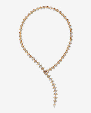 Stephen Webster Russian Roulette Magazine necklace in 18ct yellow gold featuring pavé-set white diamonds and sculptural magazine motif, bold luxury British fine jewellery
