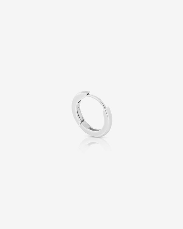 Stephen Webster silver single sleeper earring — polished sterling silver hoop displayed flat, front view