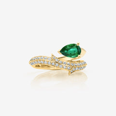 Thorn Floating Solitaire Pavé Slimline Ring