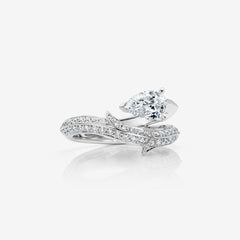 Thorn Floating Solitaire Pavé Slimline Ring