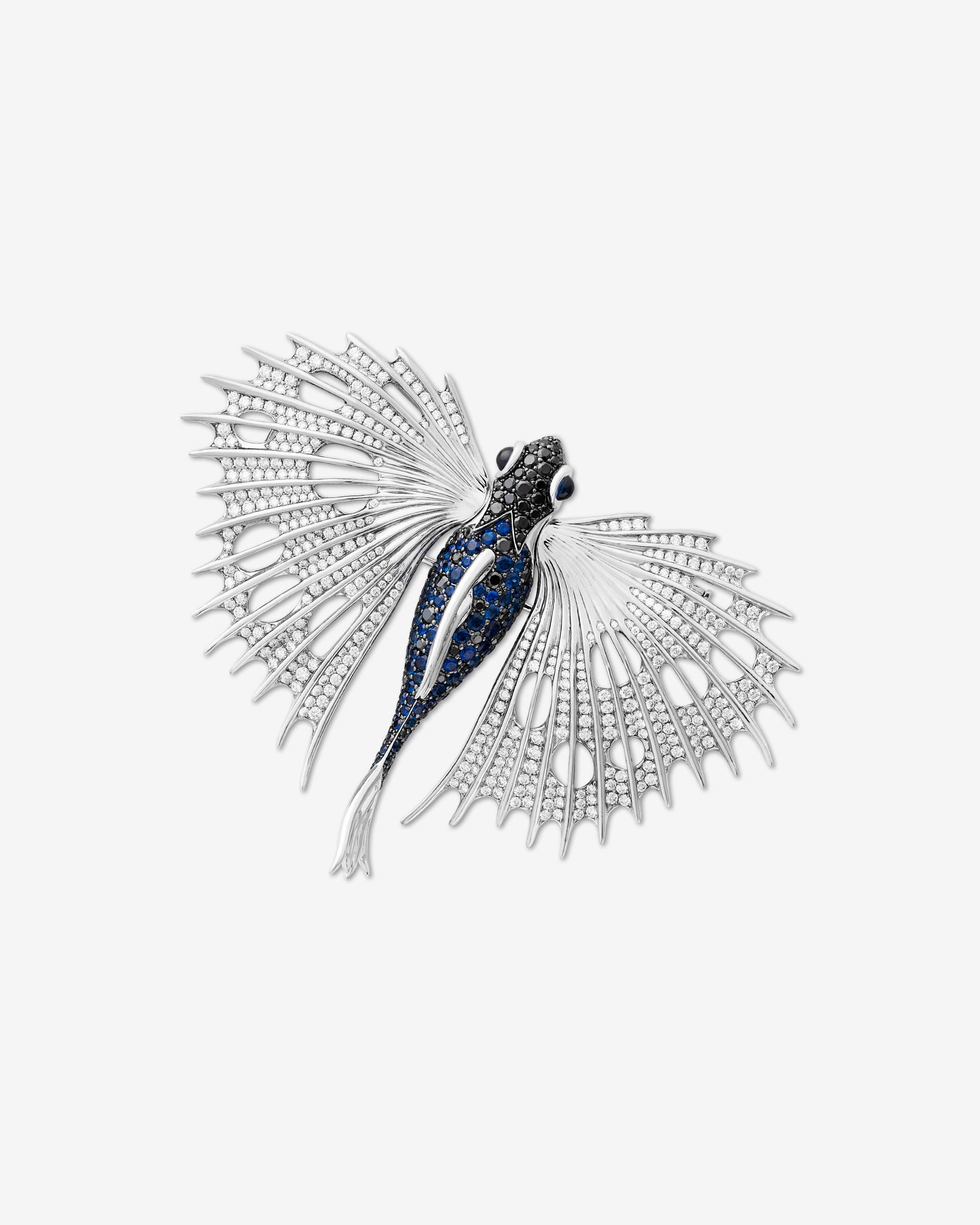 Flying Fish Brooch in 18K White Gold | Stephen Webster
